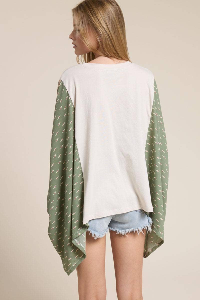 Horse Trio Vintage Graphic Sheer Kaftan Top