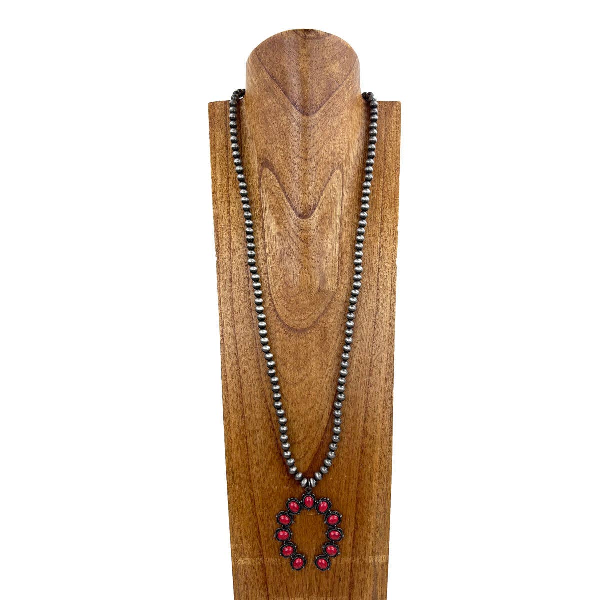 32" Navajo Red Squash Pendant Necklace