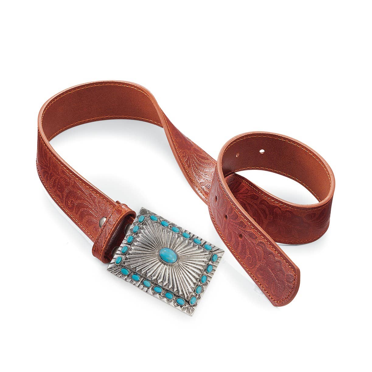 Turquiose Stone Rectangle Buckle
