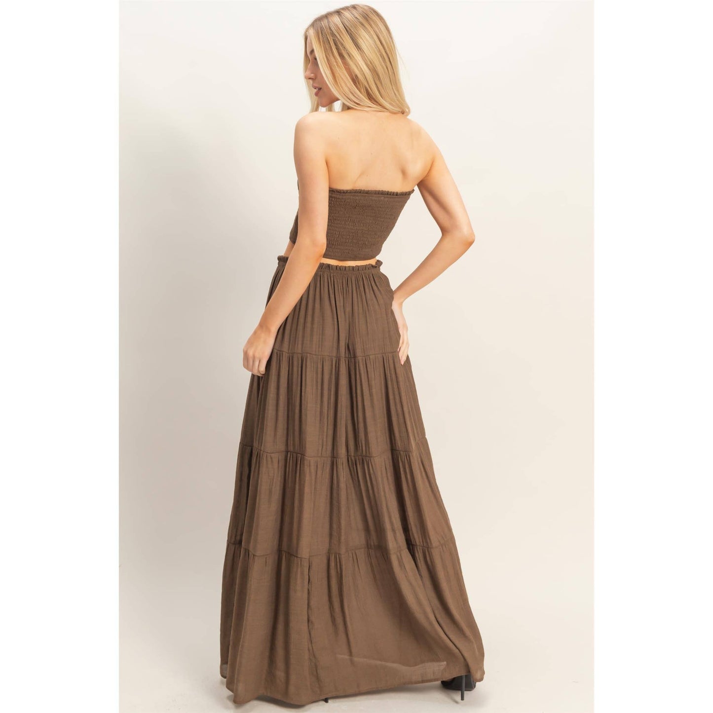 Smocked Tube Top & Tiered Skirt Set