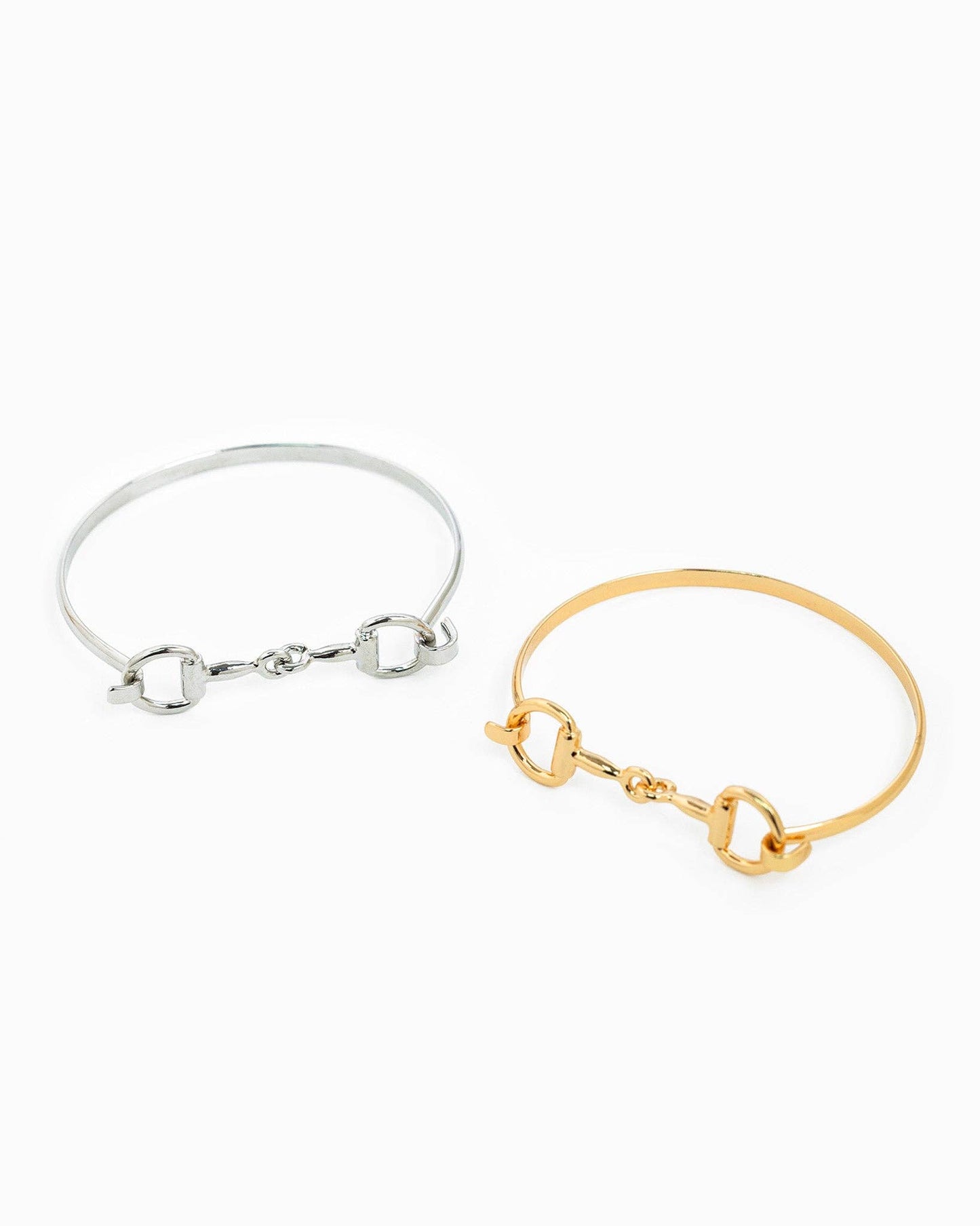 Gold Horsebit Hook Bangle