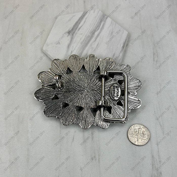 White Stone Belt Buckle