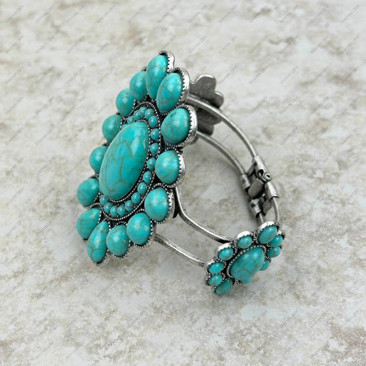 Blue Turquoise Concho Cuff