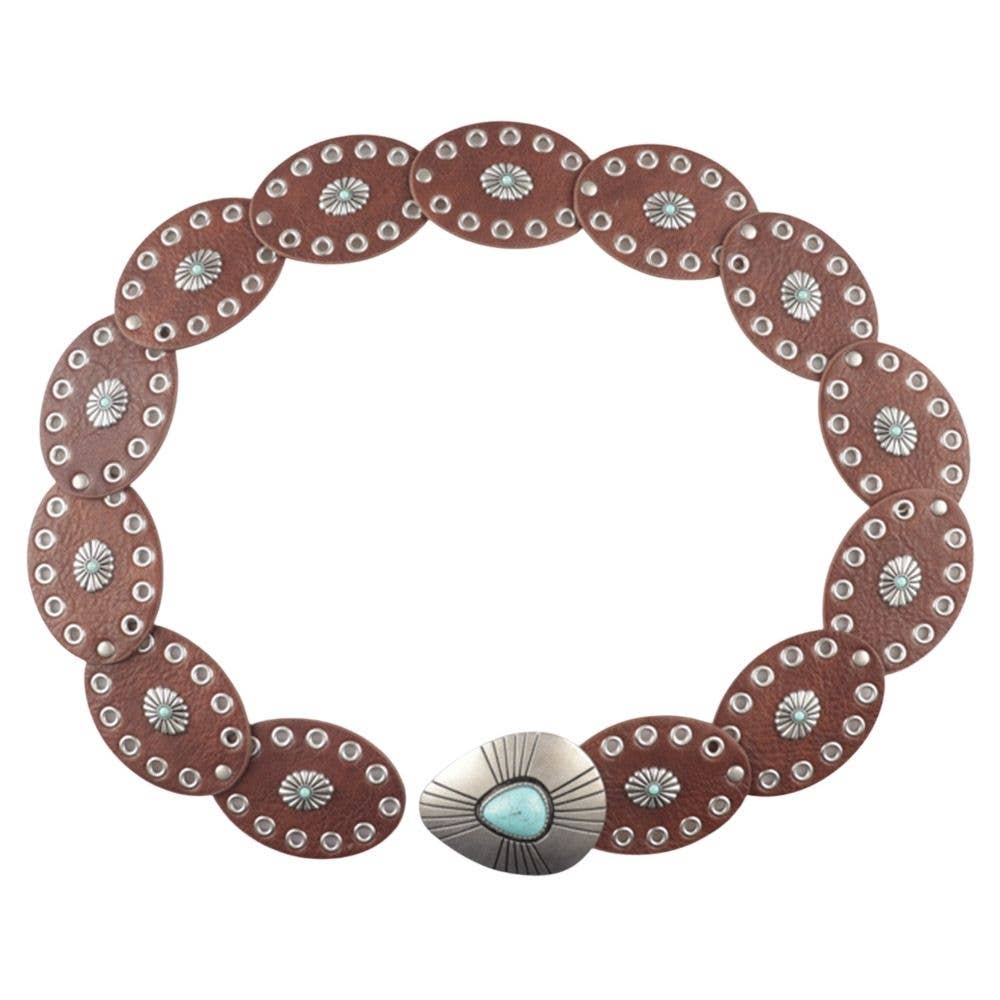 Oval Western Turq Stone Belt