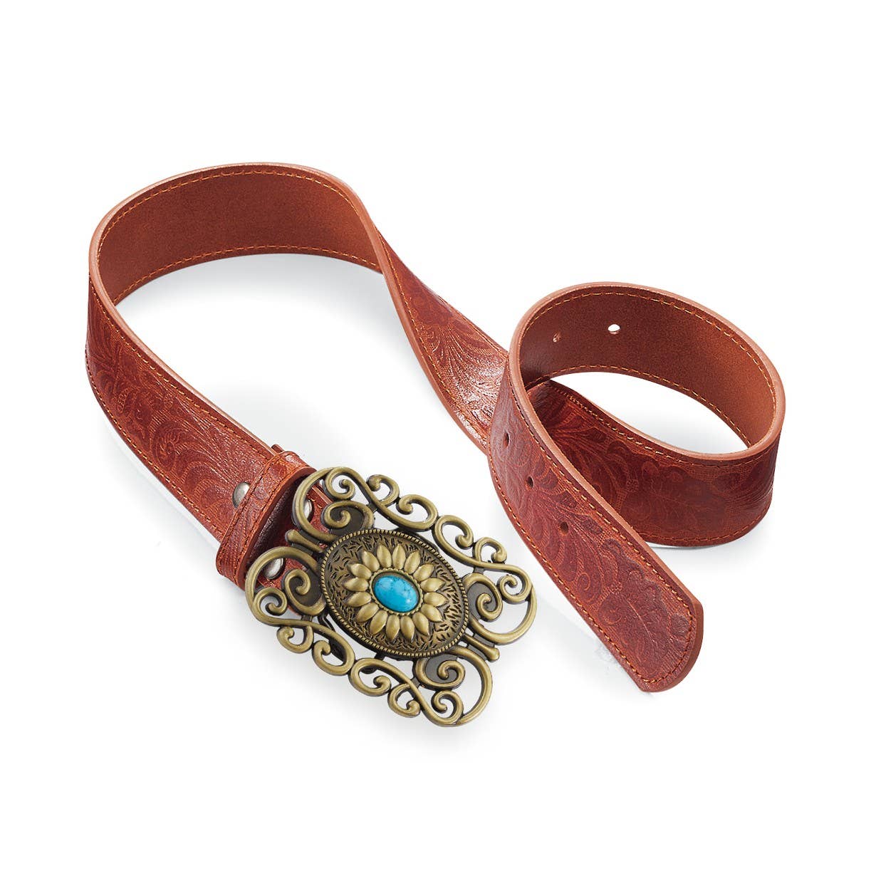 Goldtone Turquoise Stone Buckle