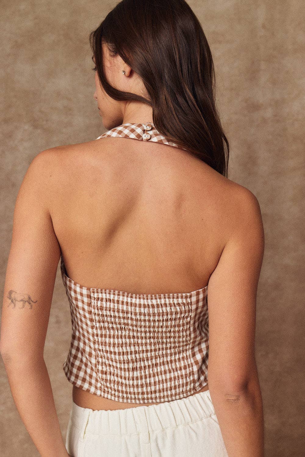 Gingham Button Up Halter
