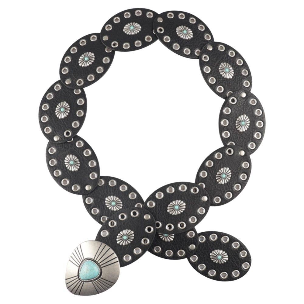 Oval Western Turq Stone Belt