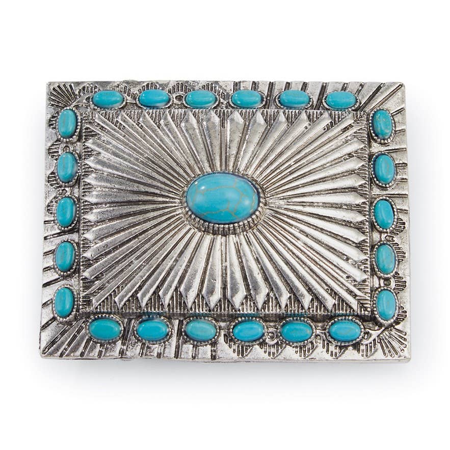 Turquiose Stone Rectangle Buckle
