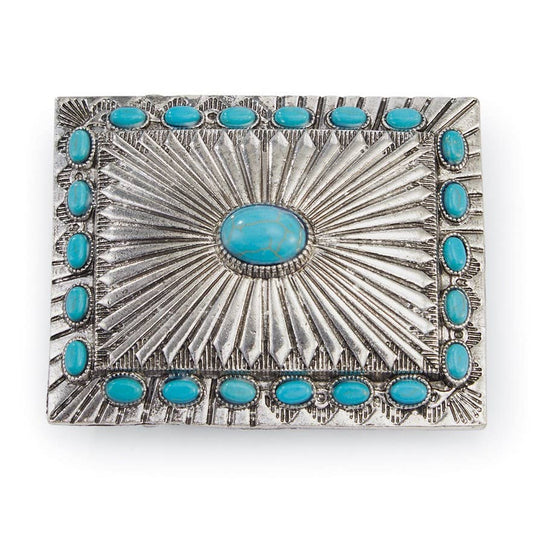 Turquiose Stone Rectangle Buckle