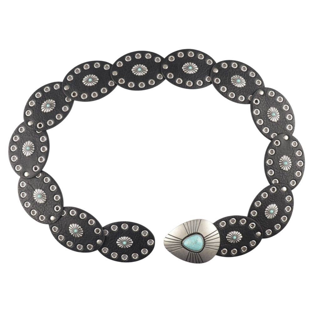 Oval Western Turq Stone Belt