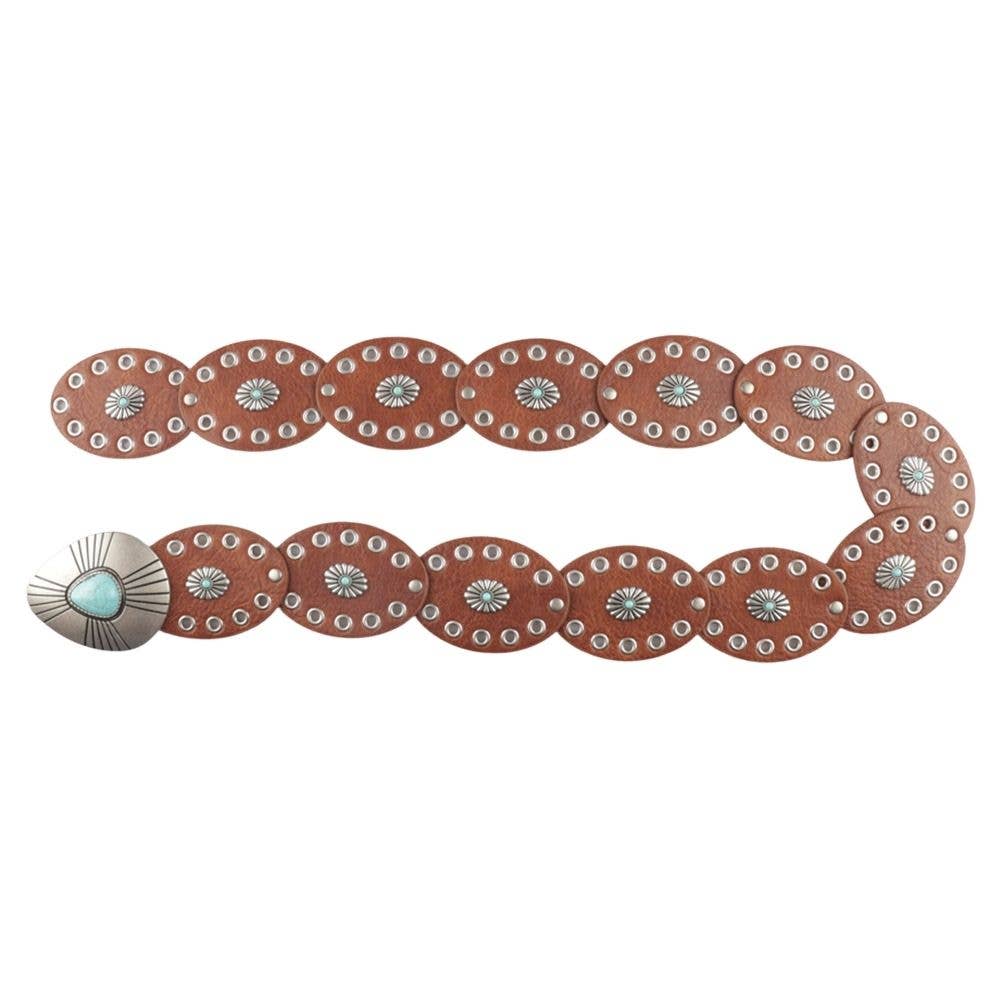 Oval Western Turq Stone Belt