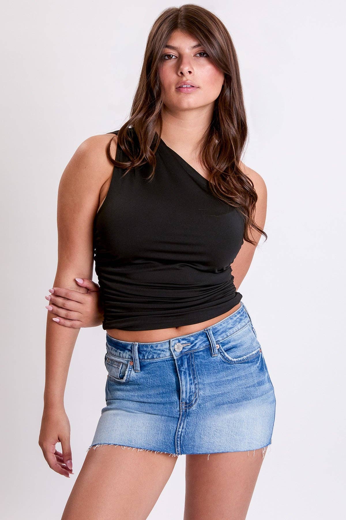 Micro Mini Skirt With Raw Hem
