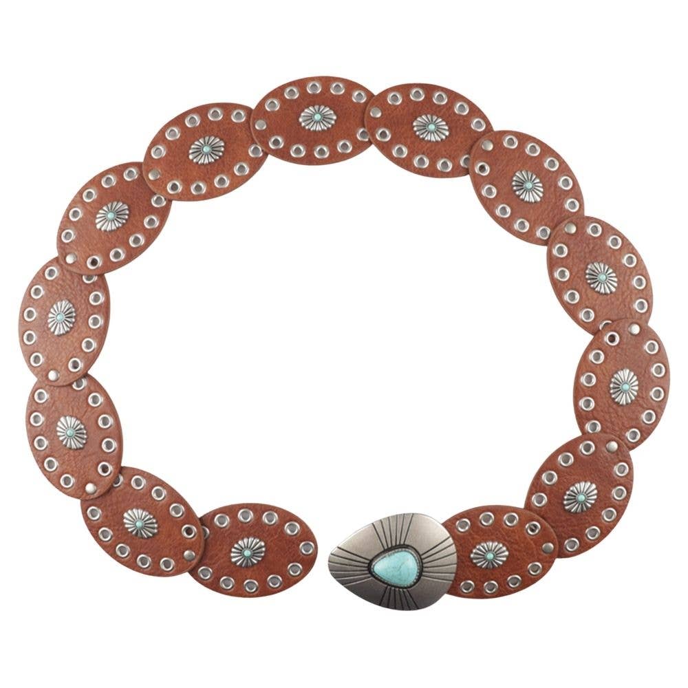 Oval Western Turq Stone Belt