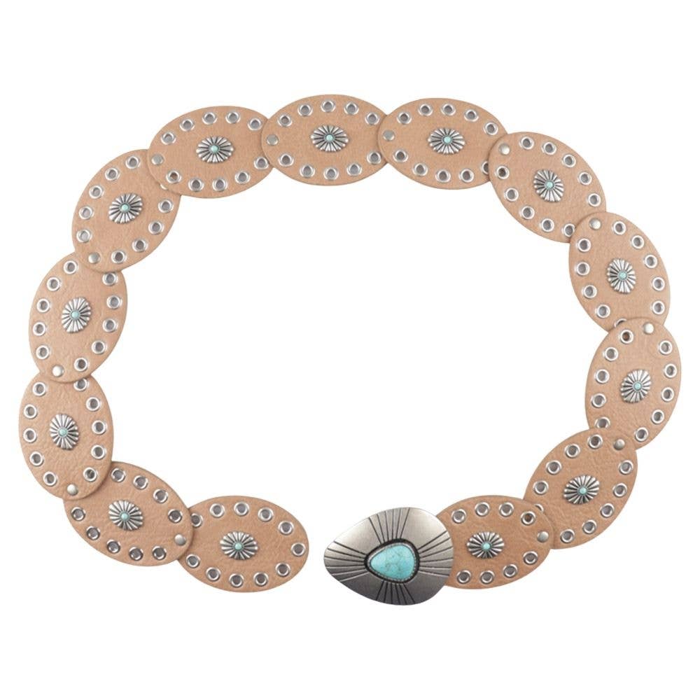 Oval Western Turq Stone Belt