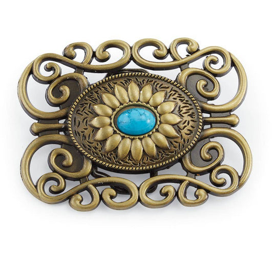Goldtone Turquoise Stone Buckle