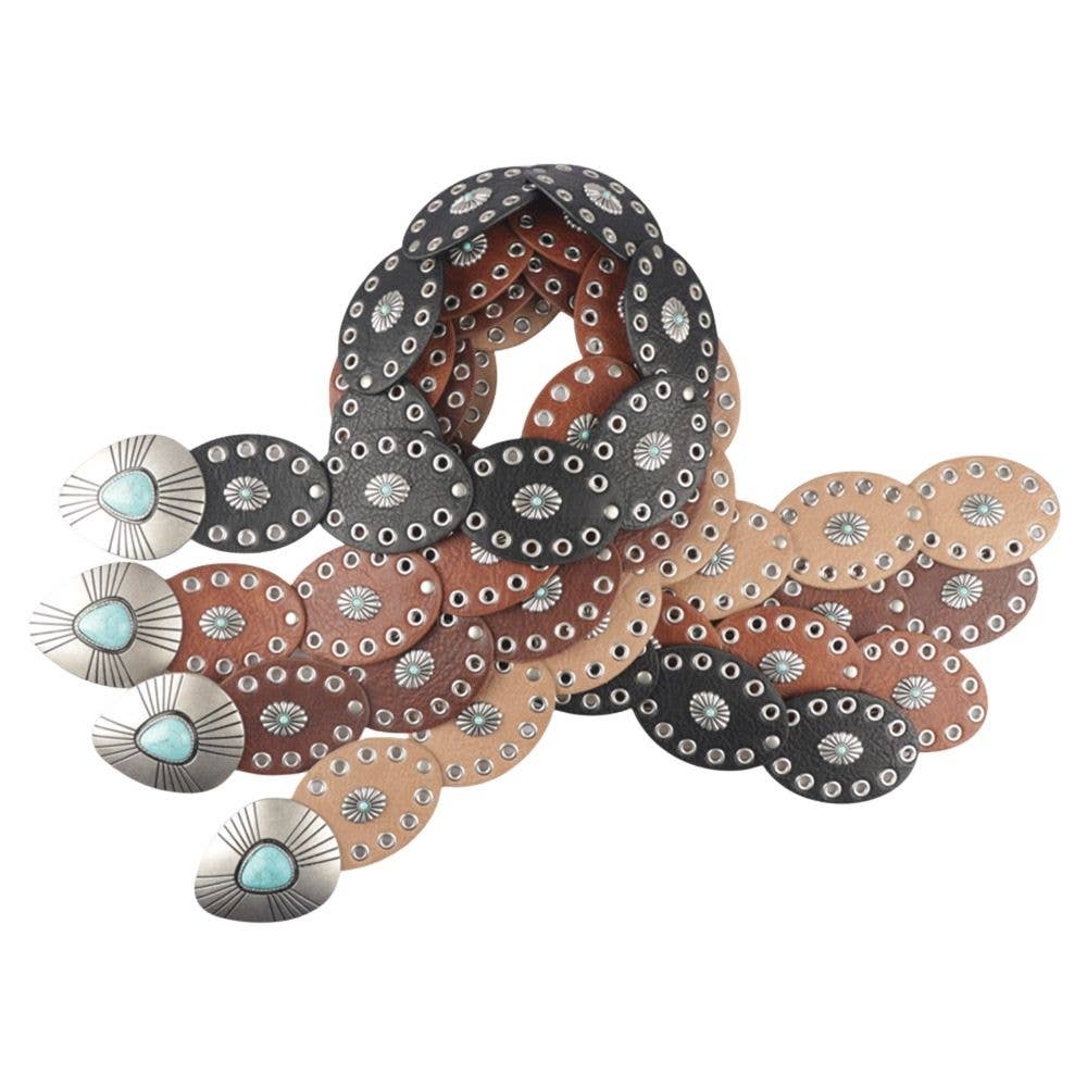 Oval Western Turq Stone Belt