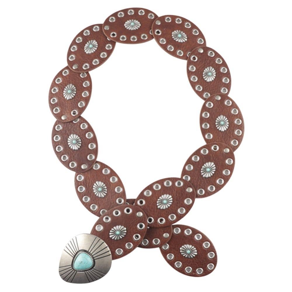 Oval Western Turq Stone Belt